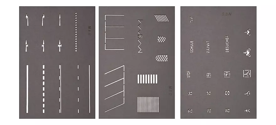 5 fogli di segnaletica stradale Noch 34240 - N 1/60 - 38 simboli