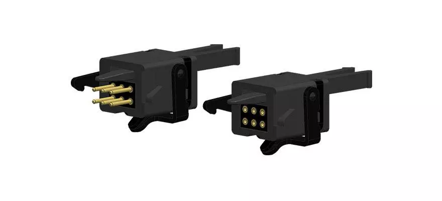 Set di 2 Brawa 93717, ganci di traino elettrici a 6 poli - HO: 1/87