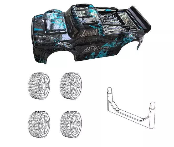 Kit carrozzeria + ruote per 14301 - MJX 1430A - 1/14