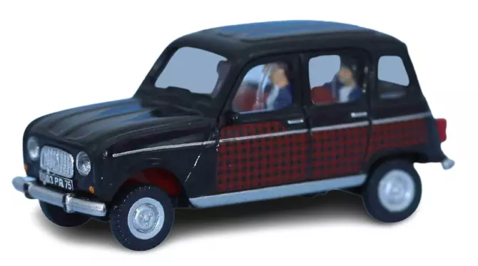 Auto Renault R4 4L Parisienne nera e rossa, 2 personaggi SAI 1640 - HO 1/87