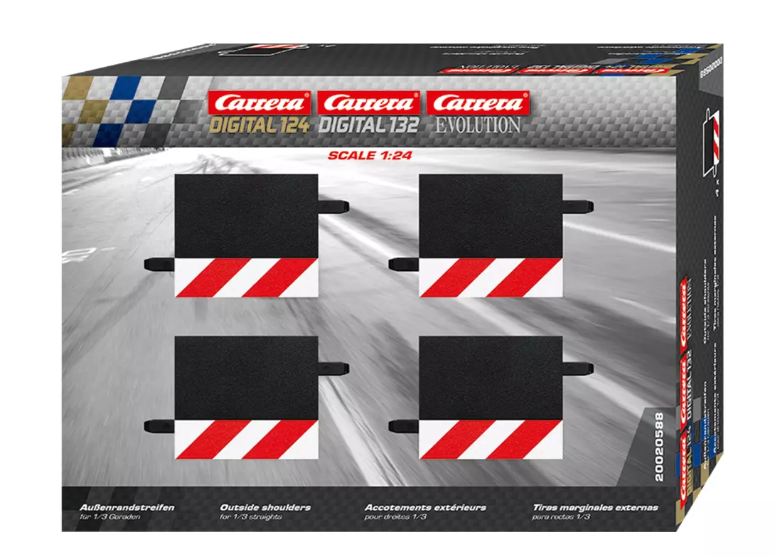 Set di 4 elementi di fissaggio per linee rette 1/3 - Carrera CA20588 - 1/24