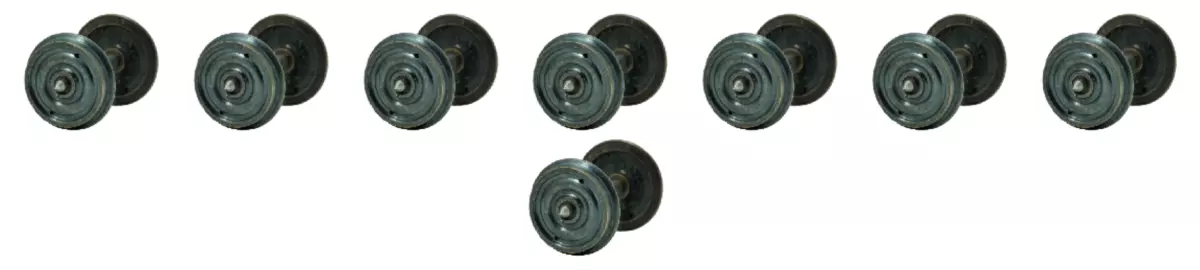 Set di 8 assi + ruote piene - Diametro 10,5MM - REE MODELES XB20108 - HO : 1/87