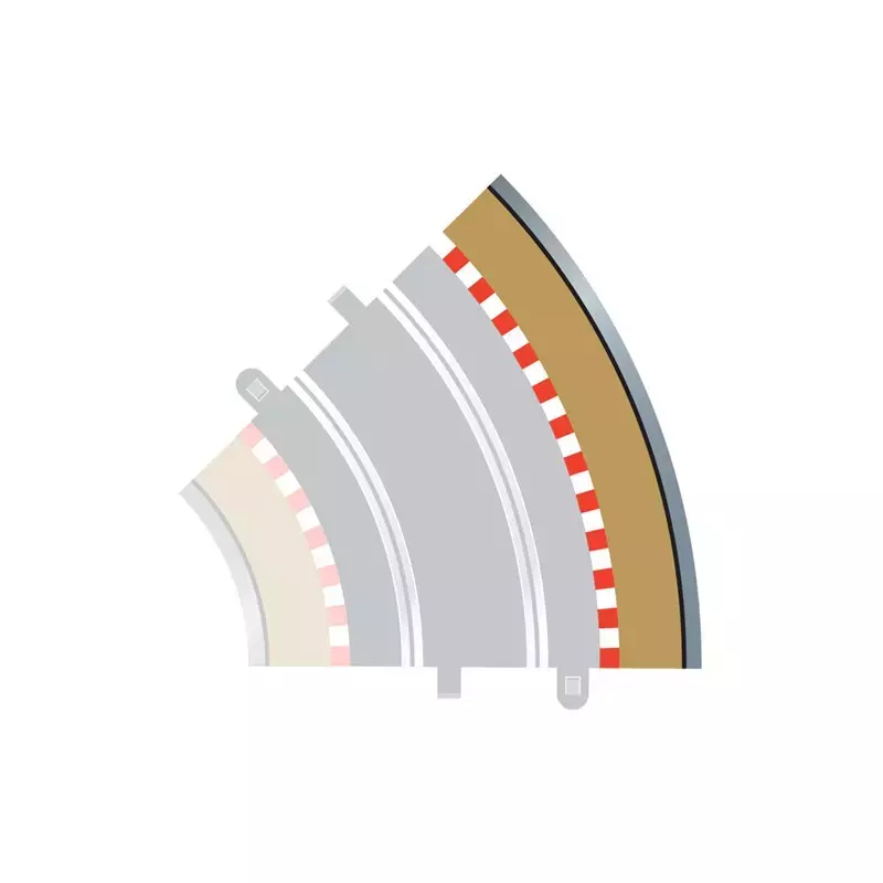 2 Cordoli esterni a 45° x 4 - SCALEXTRIC C8228 - I 1/32