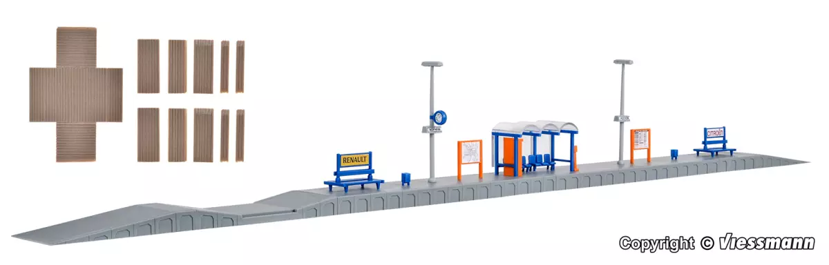 Piattaforma della stazione KIBRI 39558 - HO 1/87