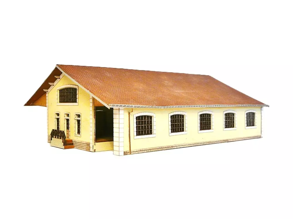 PLM magazzino merci 5 porte Legno Modelism 202001