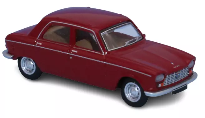 1968 Peugeot 204 berlina rosso rubino SAI 6254 - HO 1/87