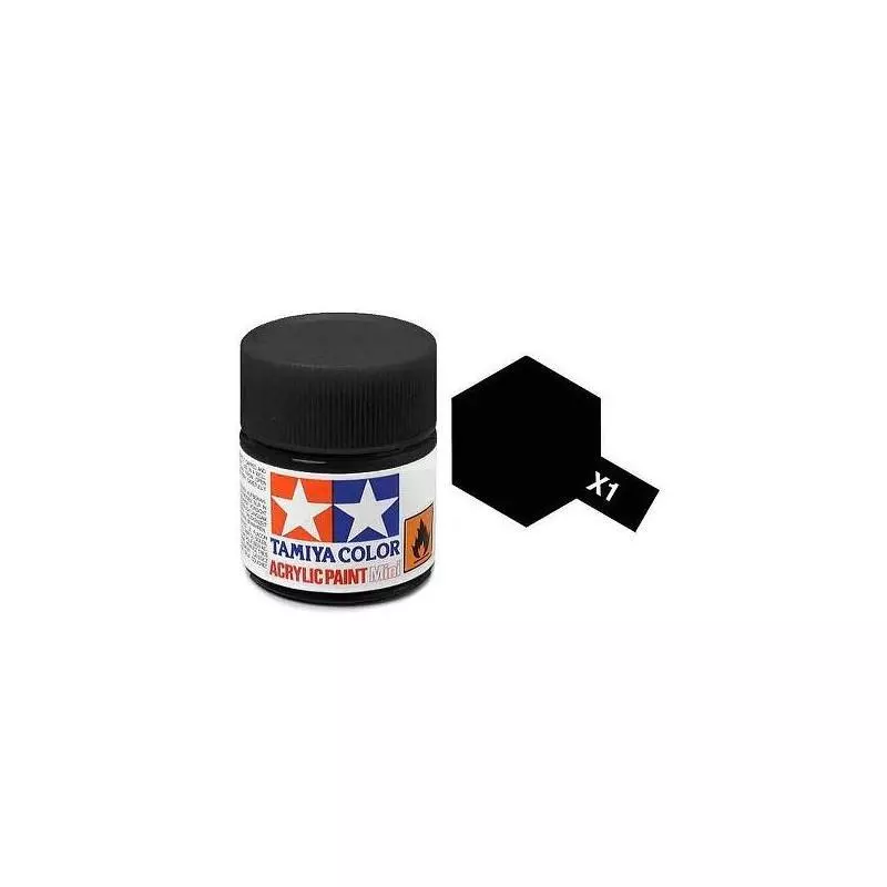 Vernice acrilica - nero BRILLANT X1 - TAMIYA 81501 - 10 mL