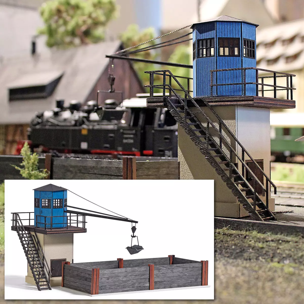 Gru per carbone con benna per carbone - Busch 10026 - O 1/43