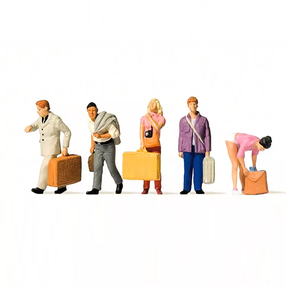 5 passeggeri alla stazione - Preiser 10670 - HO 1/87