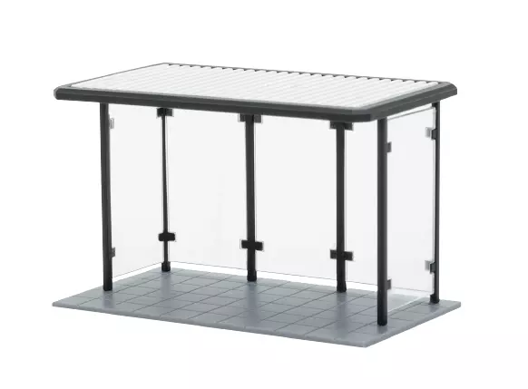 Fermata dell'autobus a tetto piano - KIBRI 37125 - Scala N 1/160 - 28 x 15 x 17 mm