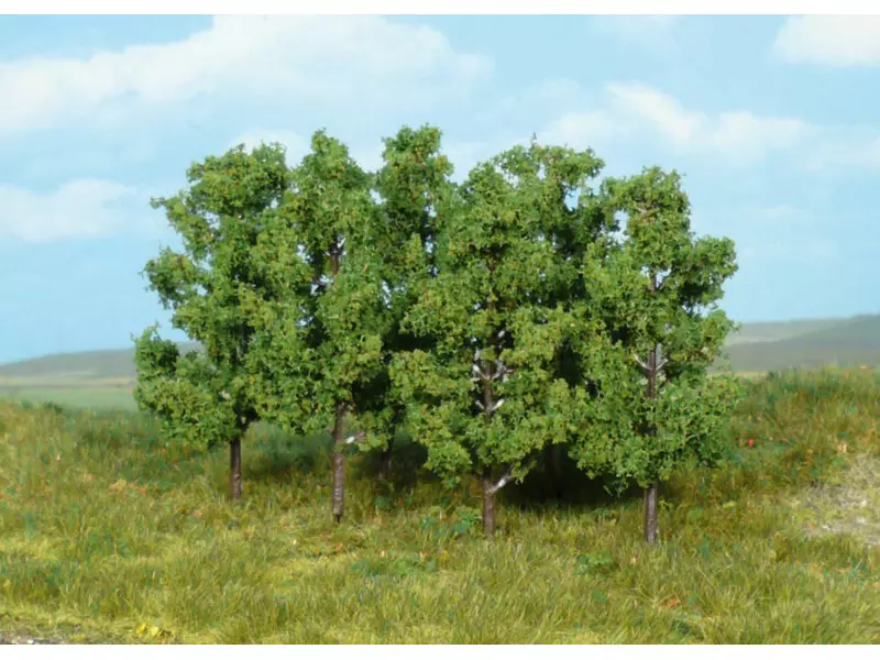 6 Ontani da piantare - Verde scuro - HEKI 1999 - Scala HO / TT / N - 80 mm