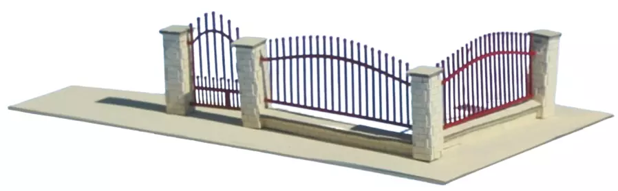 Muri bassi e ringhiere rosse