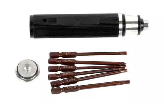 Cacciavite universale tipo BTR - EMBOUTS | T2M T422557 | Hexa 1,5-2-2,5-3 | Flat e Cruci