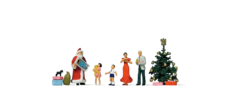 set di figure natalizie con accessori PREISER 10652 HO 1/87