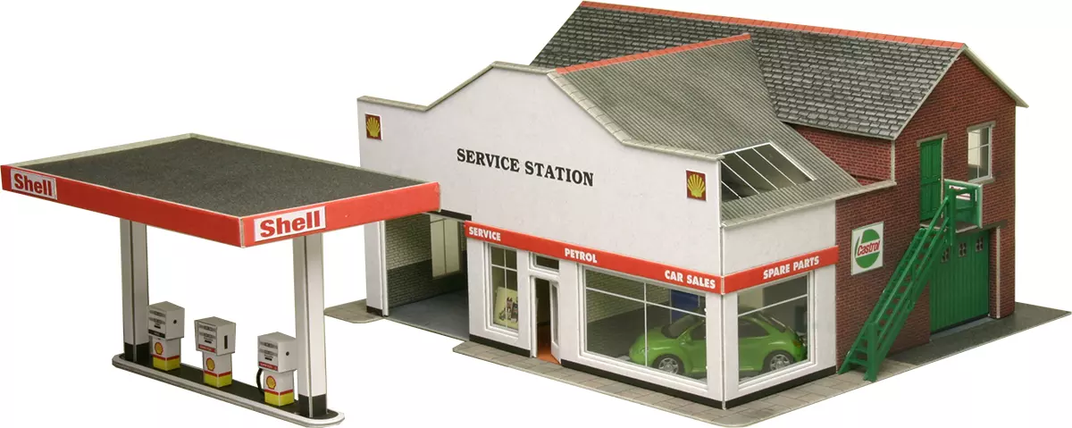 Kit con garage e stazione di servizio - Metcalfe PO281 - OO e HO -