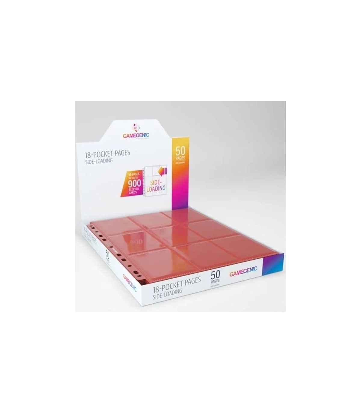 50 Fogli 18 Tasche Inserimento Laterale Gamegenic (ROSSO)