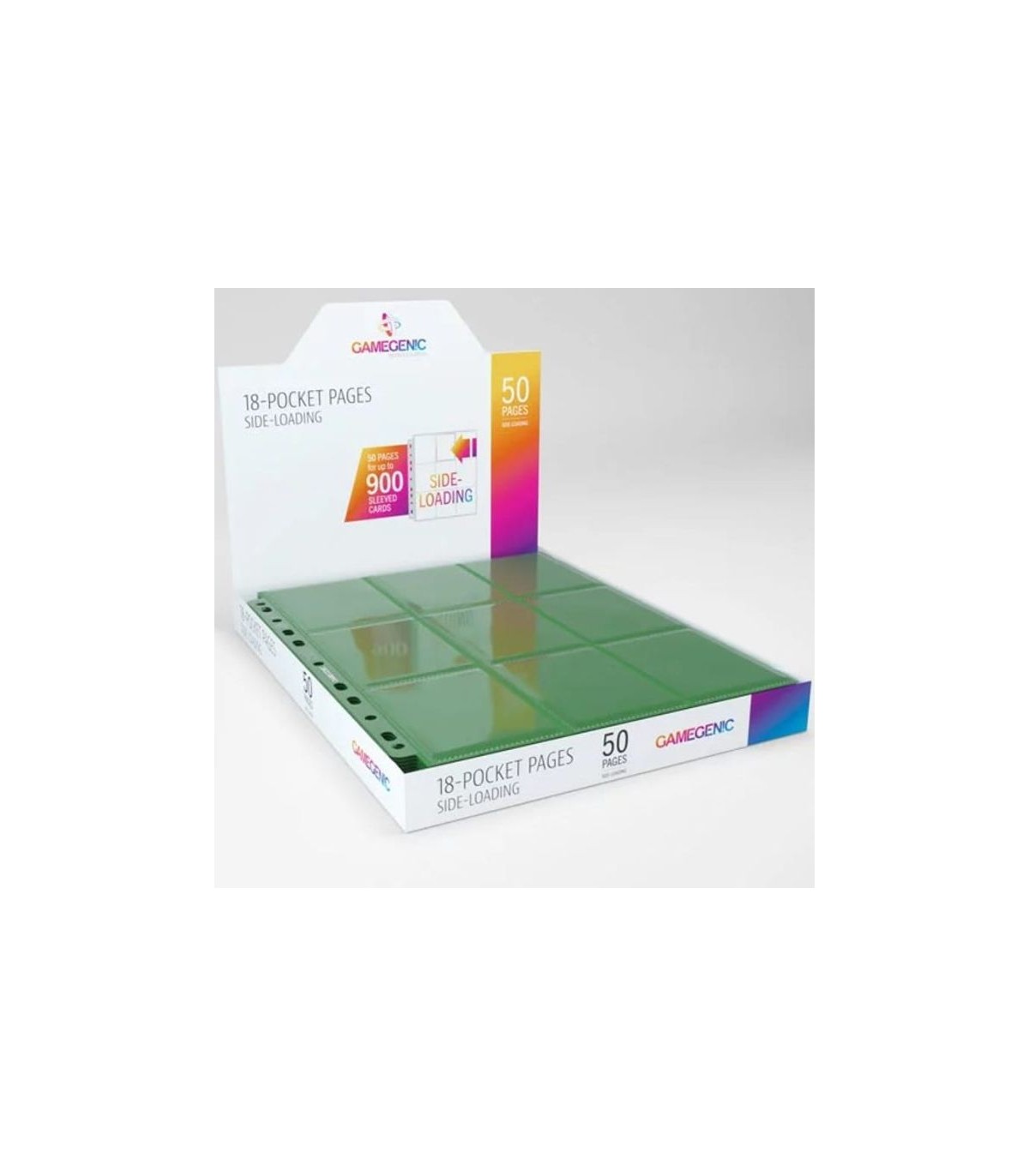 50 Fogli 18 Tasche Inserimento Laterale Gamegenic (VERDE)