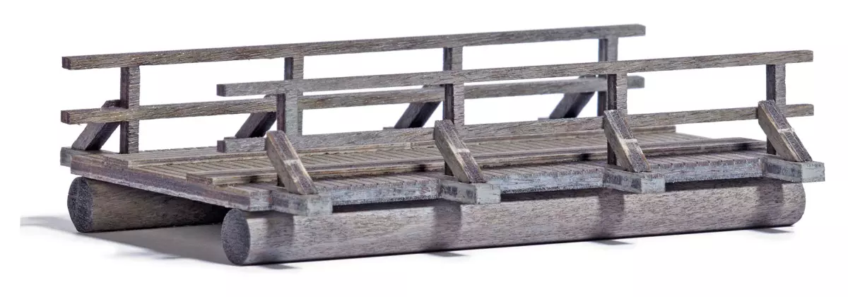 Autentico ponte pedonale in legno BUSCH 1850 - HO 1/87