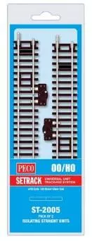 2 Peco ST2005 binari di taglio da 168 mm - HO: 1/87 - Codice 100