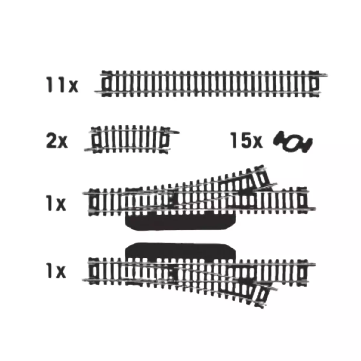 Set di binari N°2 MEHANO F102 - HO 1 : 87 - Codice 100