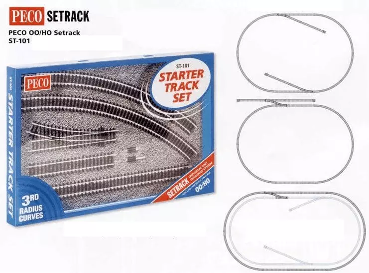 Set di binari e scambi Peco ST101 - HO: 1/87 - Codice 100