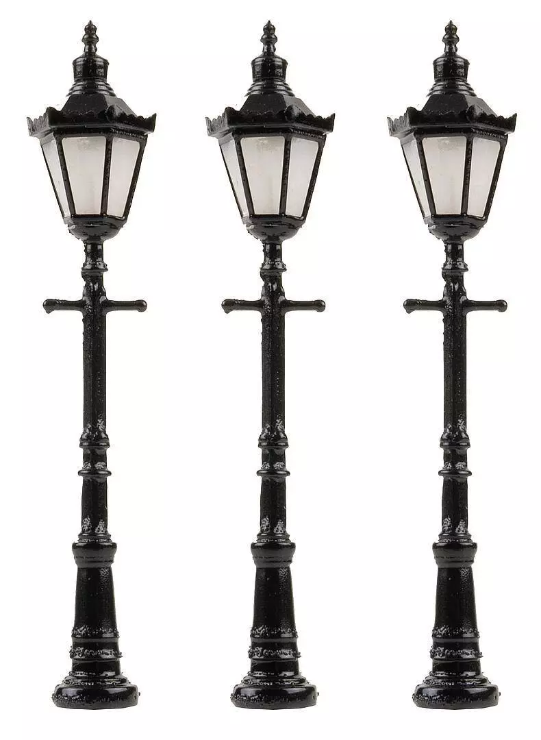 Set di 3 lanterne da parco Faller LED 272128 - N 1/160 - altezza 55 mm