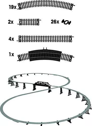 Coffret de rails N°4 - Mehano F104 - HO 1/87 - 2R - Codice 100
