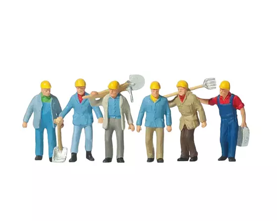 Confezione da 6 operai - Figurina - PREISER 10033 - Scala HO : 1/87th