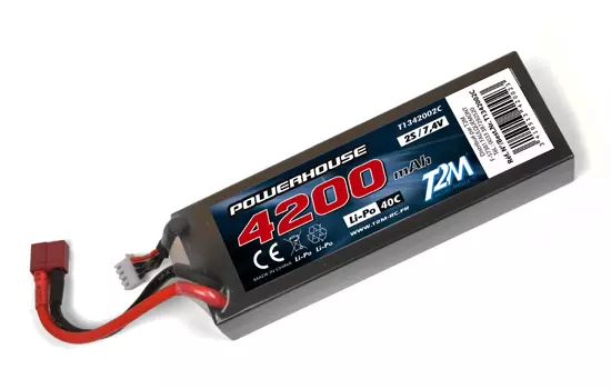 Accu Li-Po 7.4V 2S 4200mAh 40C - T2M T1342002C - Dean