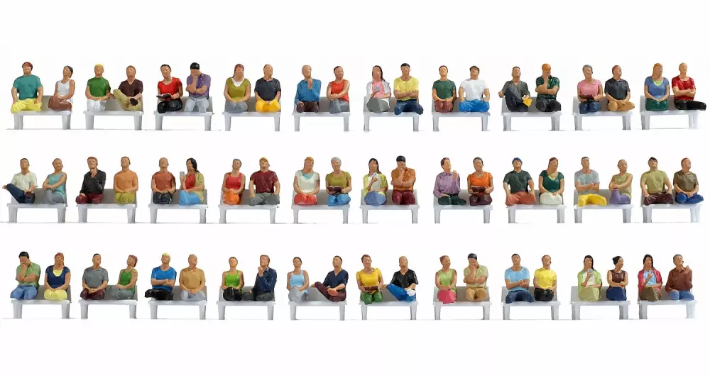 Set di 60 figure sedute - Figurine - NOCH 16072 - Scala HO 1/87
