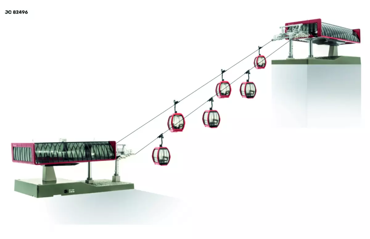Set di 2 stazioni per funivia Jägerndorfer JC82496 - HO 1/87 - cavi da 10 m
