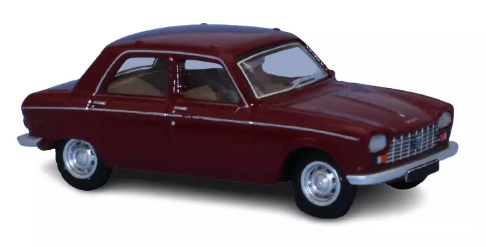 1968 Peugeot 204 berlina rosso porpora SAI 6253 - HO 1/87