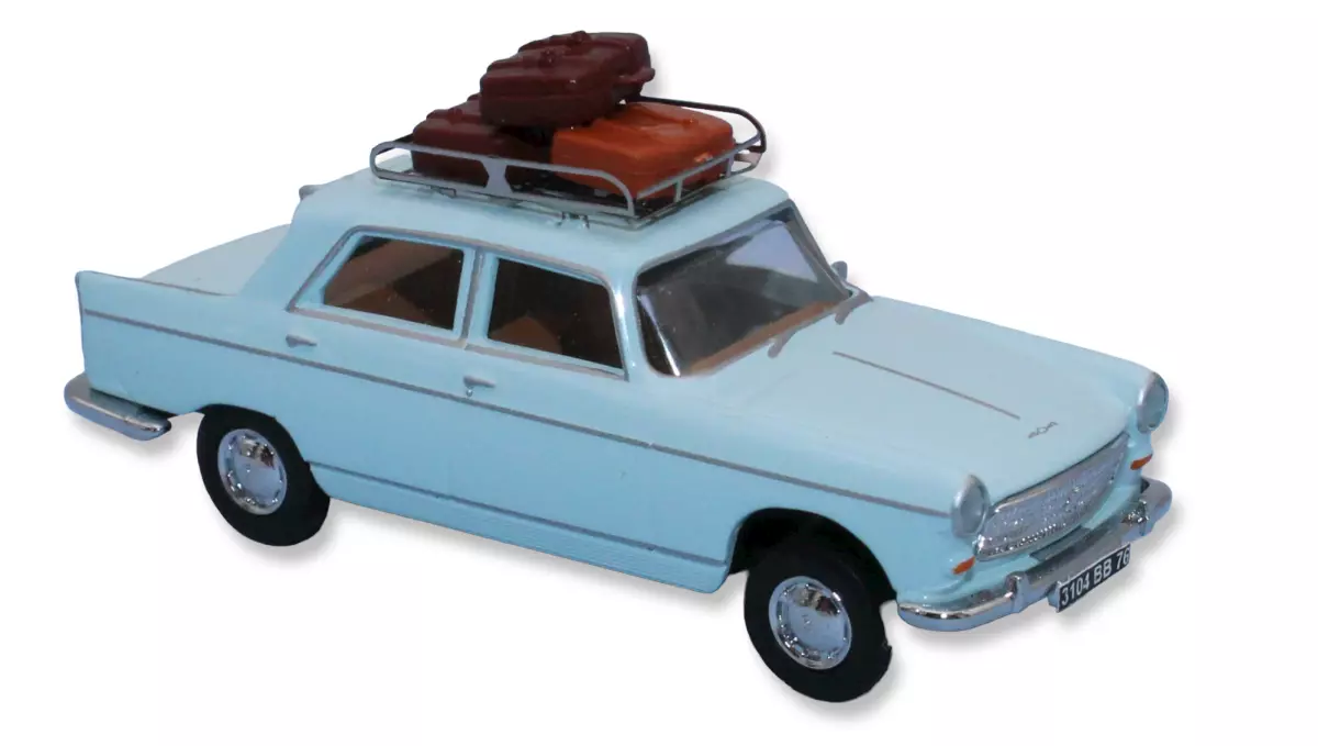 Peugeot 504 SAI 1822 - HO : 1/87 - livrea blu pastello