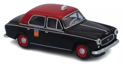 Taxi G7 Peugeot 403.7 limousine 1960 nero, tetto rosso SAI 6241 - HO 1/87