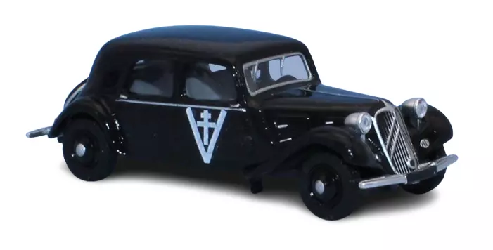 Citroën Traction 11A 1935, nera, con croce di Lorena - Sai 6190 - HO 1/87