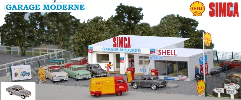 SIMCA Garage moderno - Stazione di servizio Shell - SAI 163 - HO 1/87 - EP III