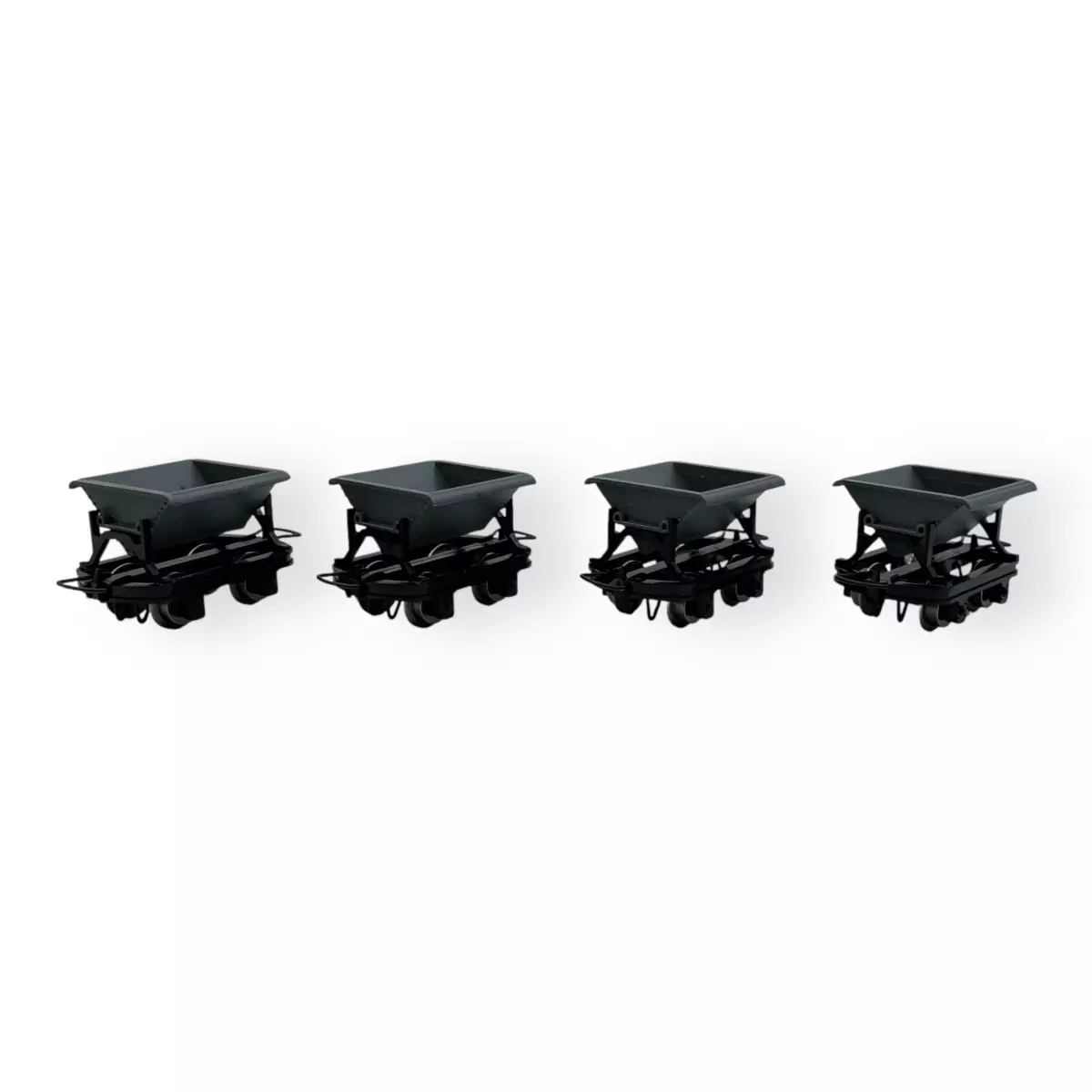 Lot de 4 wagons bennes sans frein