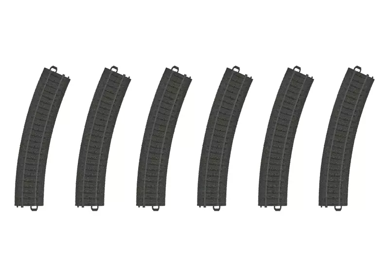 Set di 6 elementi di binari curvi in plastica (R1) - Märklin my world 23130 - HO 1/87
