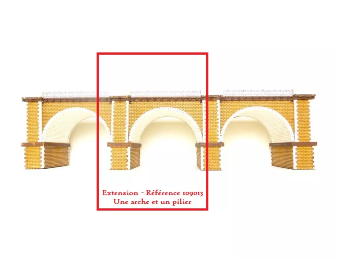 Prolunga per viadotto in pietra a 2 corsie - 135 mm BoisModelisme 109013 - HO 1/87