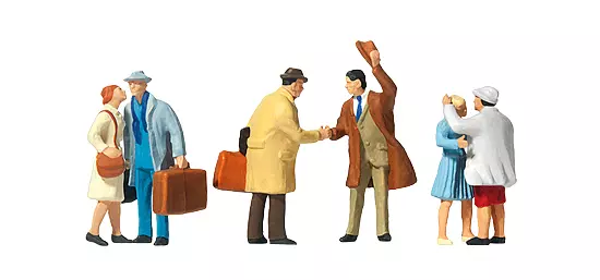 Confezione da 6 Viaggiatori - Scena di benvenuto - Figurina - PREISER 10028 - Scala HO : 1/87th