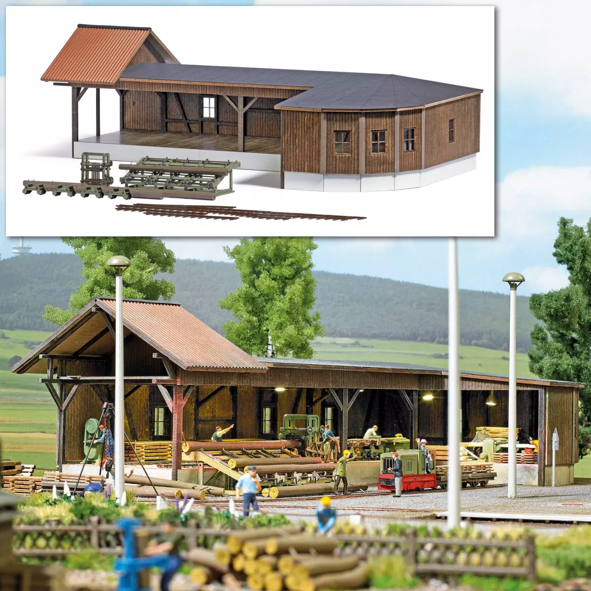 Segheria Neumühle/Elster in Turingia BUSCH 1676 - HO 1/87 - 300x182x94mm