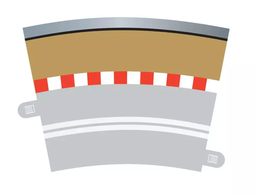 Pista curva con 4 cordoli esterni - Scalextric C7019 - 1/32 - Raggio R3 22,5