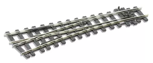 Moyen rayon gauche , rayon 610mm , code 100 , 12° , longueur 185 mm , electrfrog , avec coeur polarisé