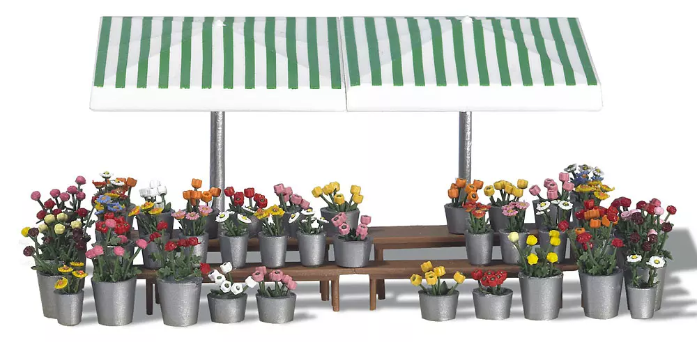 Bancarella di fiori HO 1/87