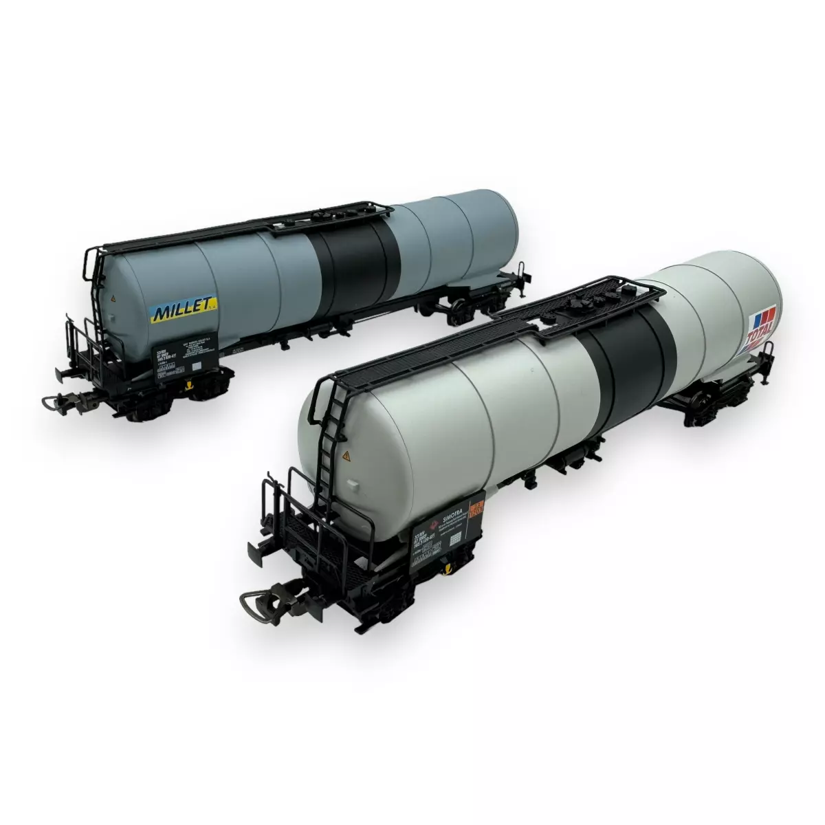 2 carri cisterna "MILLET" e "TOTAL" - PIKO 97306 - HO 1/87 - SNCF - EP V - DC