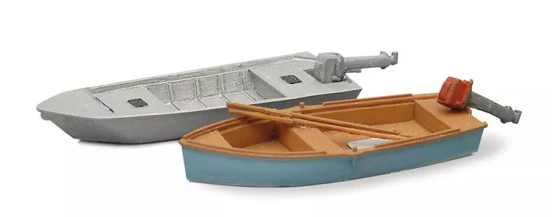 Set di 2 barche grigie e blu - Artitec 387.10 - HO : 1/87