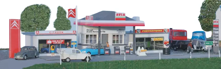Garage Citroën - Officina pneumatici - Stazione di servizio Avia - SAI 160.4 - HO 1/87 - EP IV