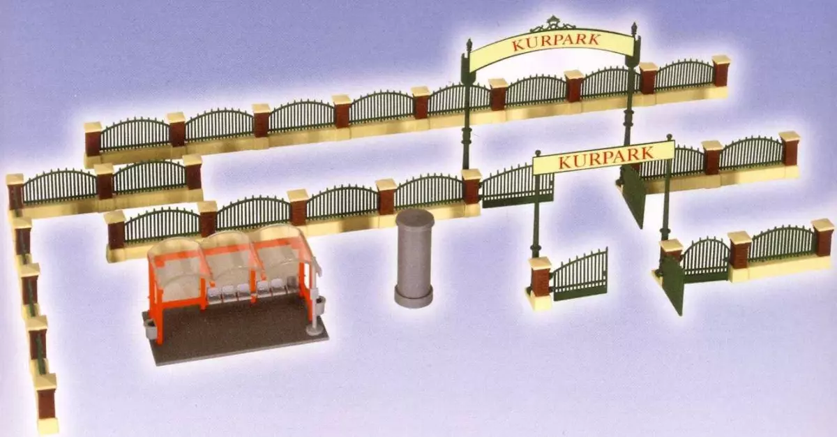 Recinzione per giardino all'inglese con fermata dell'autobus