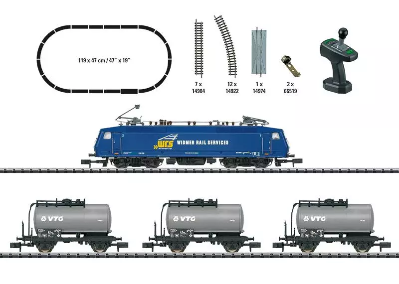 Set di partenza treno merci serie 120 - MiniTrix 11158 - N 1/160 - AG - 2R - EP VI - Digitale