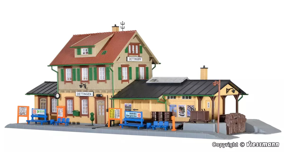 Stazione ferroviaria di Dettingen - KIBRI 39507 - HO 1/87 - 345 x 125 x 140 mm